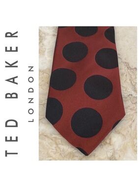 Ted Baker 100% Silk Large Polka Dot Tie